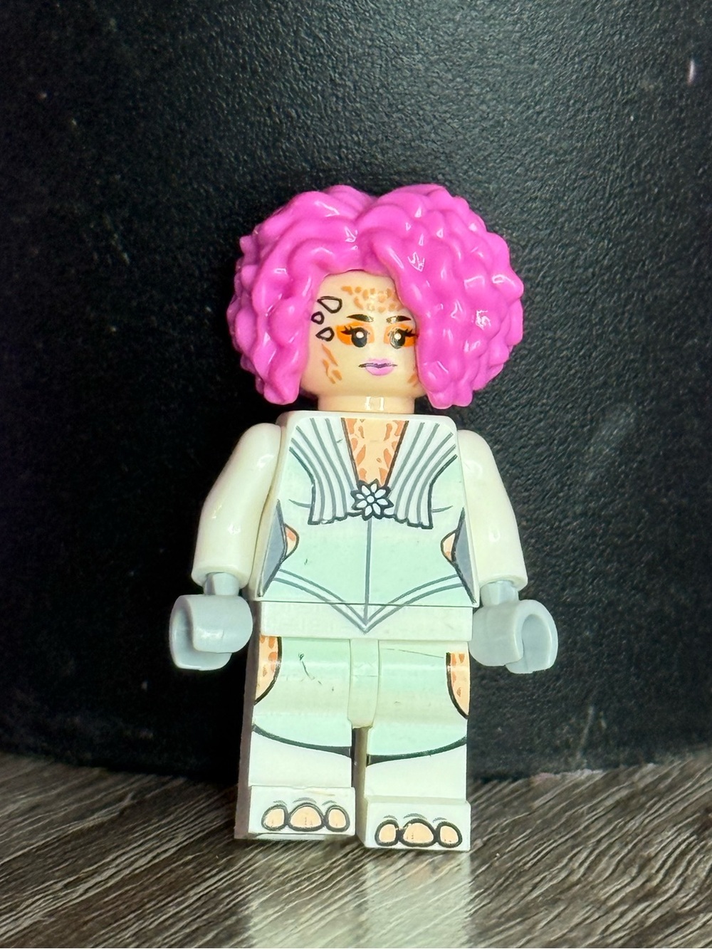Pink hair rhino woman figurine block building blocks unbranded figurine